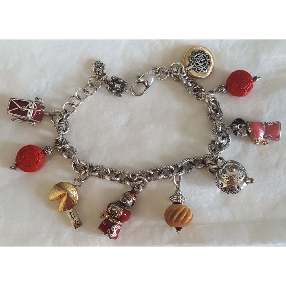 Brighton Fortune Cookie Charm Bracelet 7.5-8 Inches